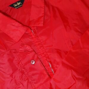 Vintage 70s Sir Jac Jacket Mens Large Red Full Zip Chore Workwear Windbreaker